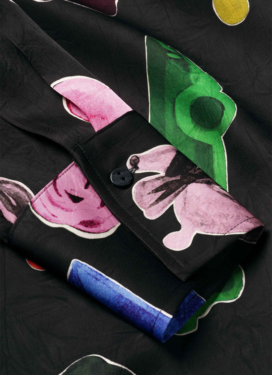 Fabienne Chapot Tony blouse van satijn met print - detail 5 zwart