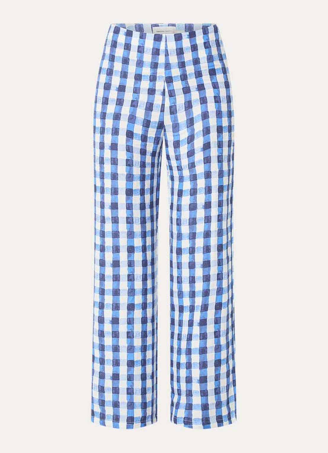 Fabienne Chapot Tropez high waist loose fit broek in linnenblend - voorkant 3 blauw