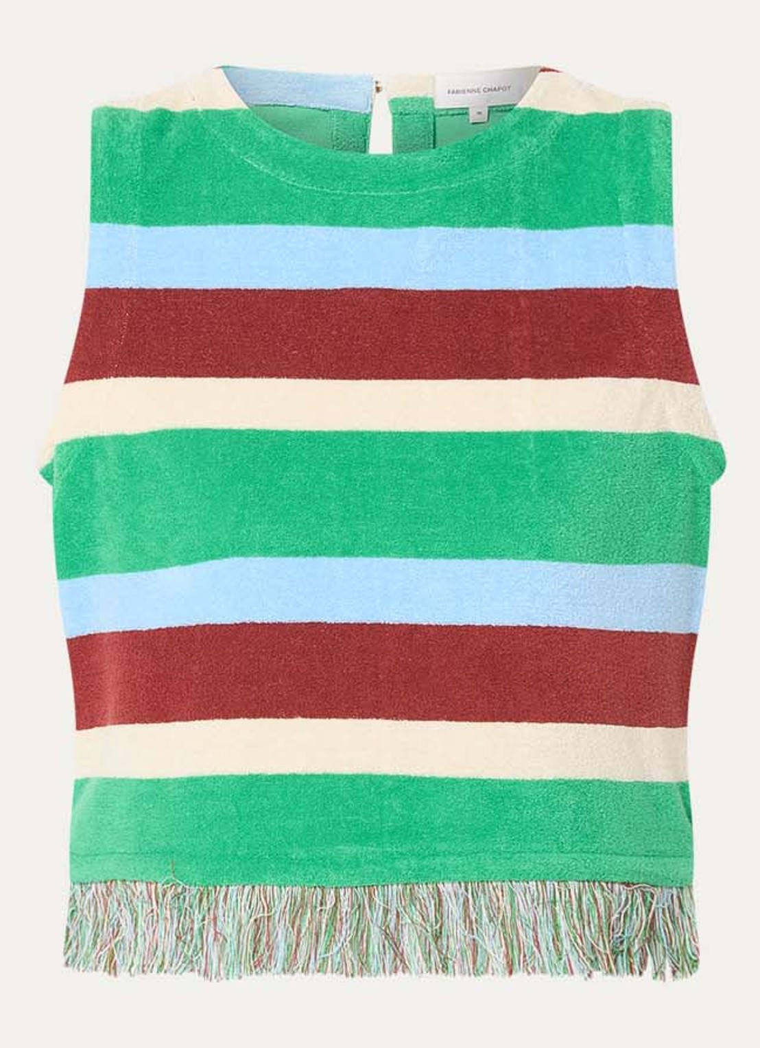 Fabienne Chapot Tyra top met streepprint - voorkant bordeauxrood