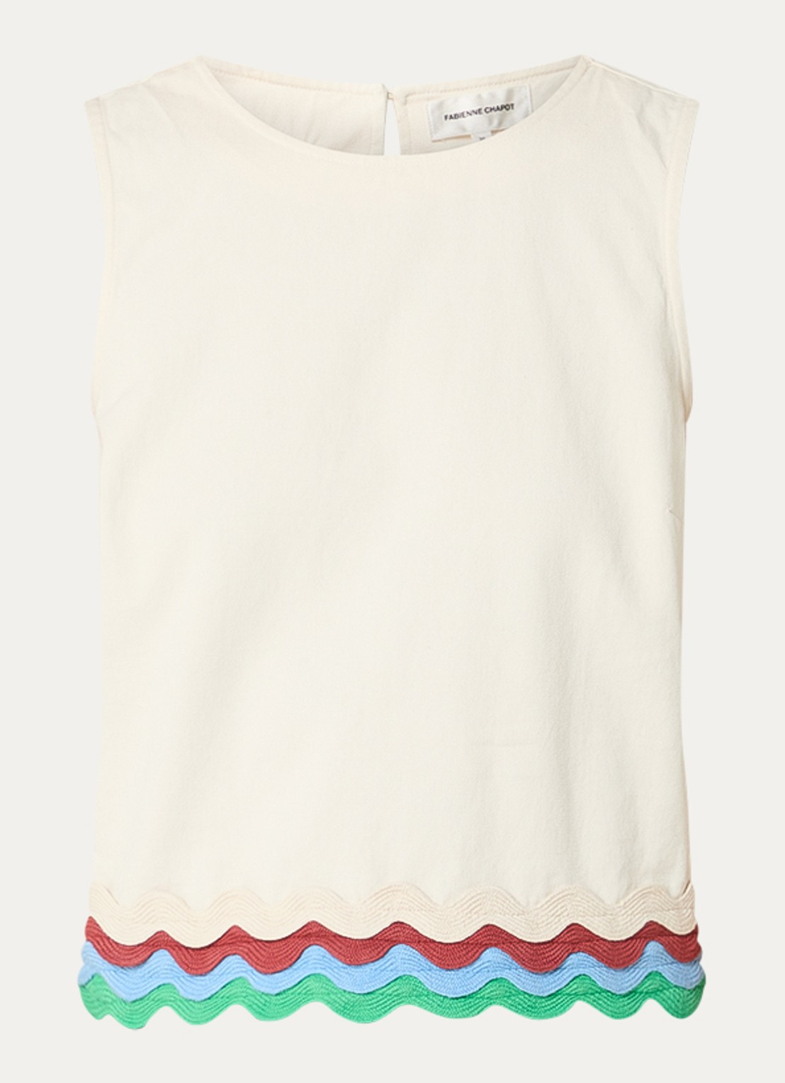 Fabienne Chapot Ursa crop top met applicatie - voorkant gebroken wit