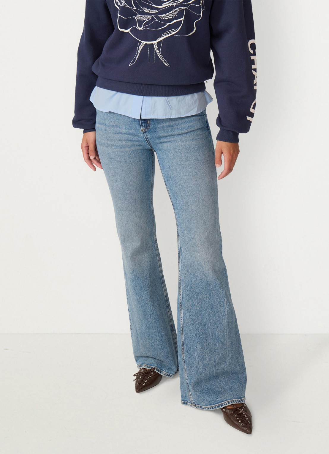 Fabienne Chapot Vic high waist bootcut jeans met steekzakken - detail 2 indigo