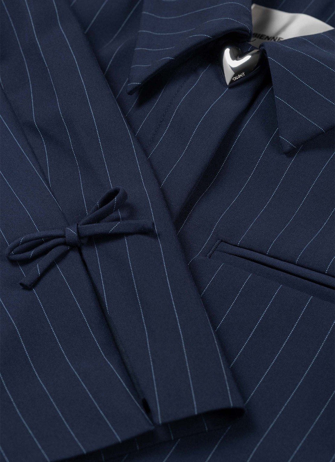 Fabienne Chapot Vito blazer met krijtstreep - detail 6 donkerblauw