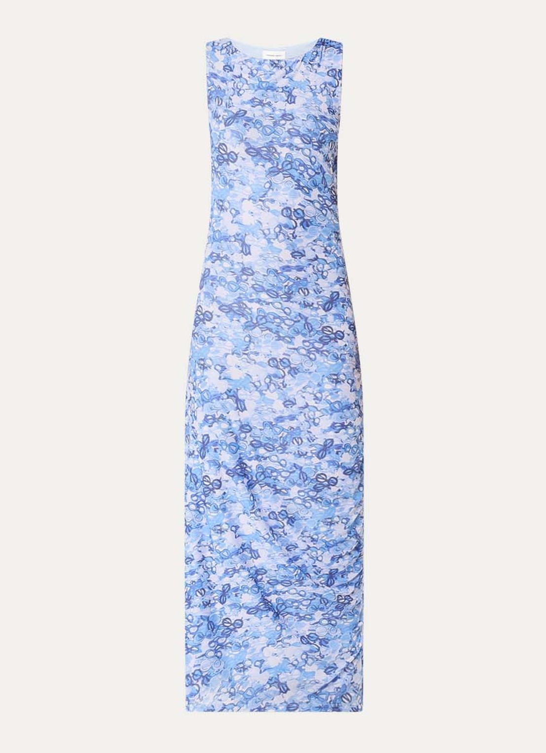 Fabienne Chapot Zina midi jurk van mesh met plooidetail - voorkant blauw