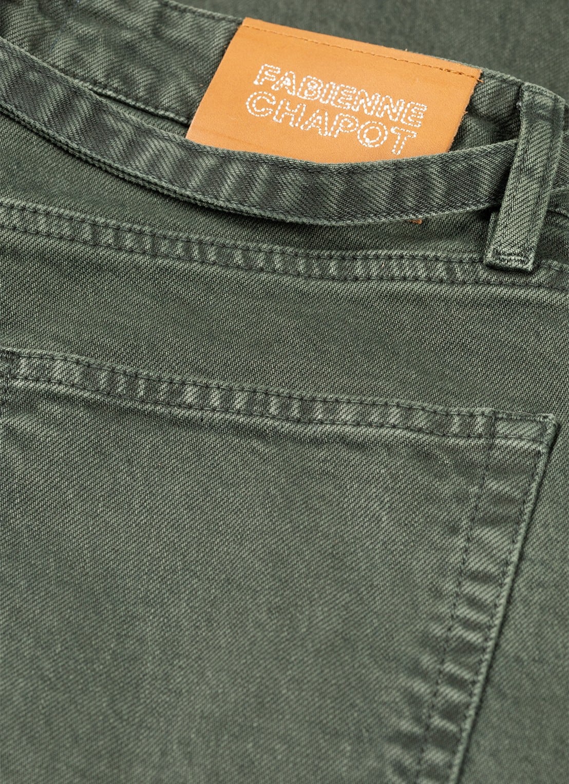 Fabienne Chapot Zoe high waist boyfriend jeans met strikceintuur - detail 3 donkergroen