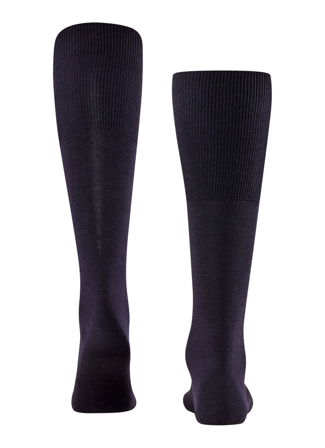 Falke Airport kniekousen in scheerwolblend - detail 4 donkerblauw
