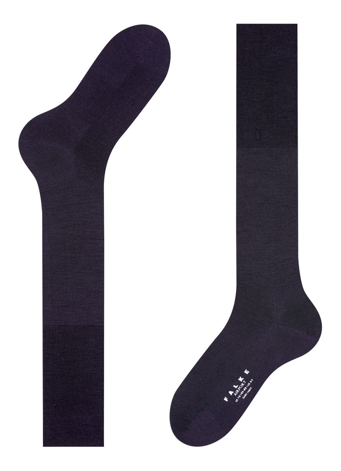 Falke Airport kniekousen in scheerwolblend - detail 5 donkerblauw