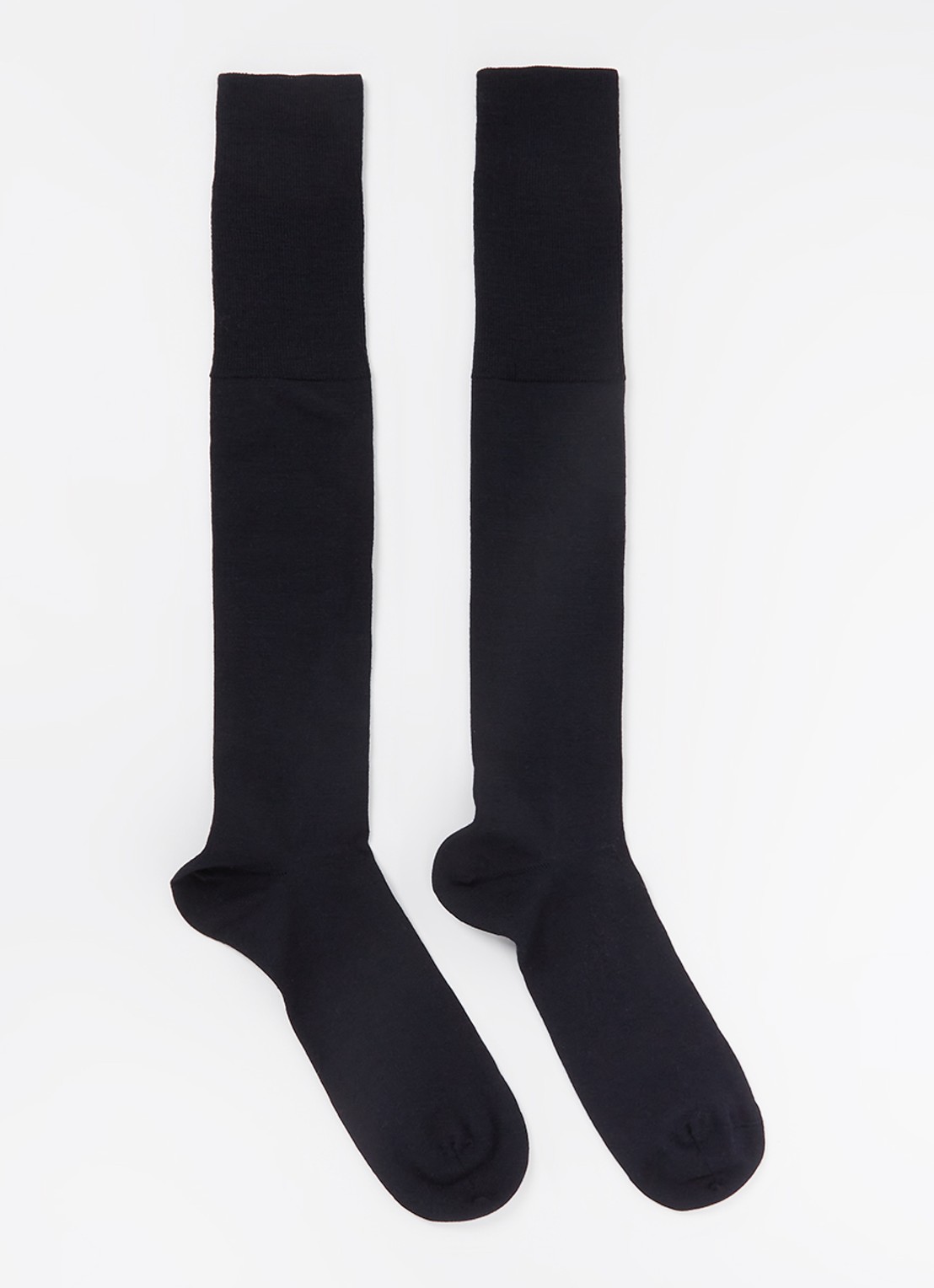 Falke Airport kniekousen in scheerwolblend - voorkant 3 donkerblauw