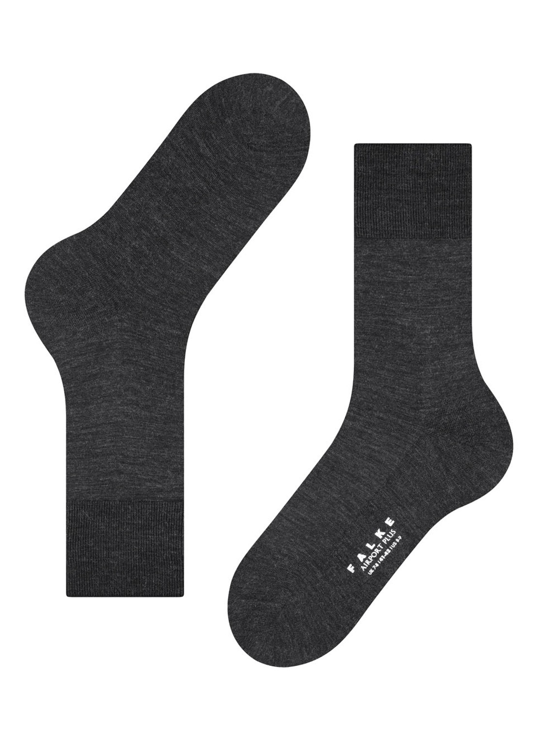 Falke Airport Plus sokken in scheerwolblend - detail 4 antraciet