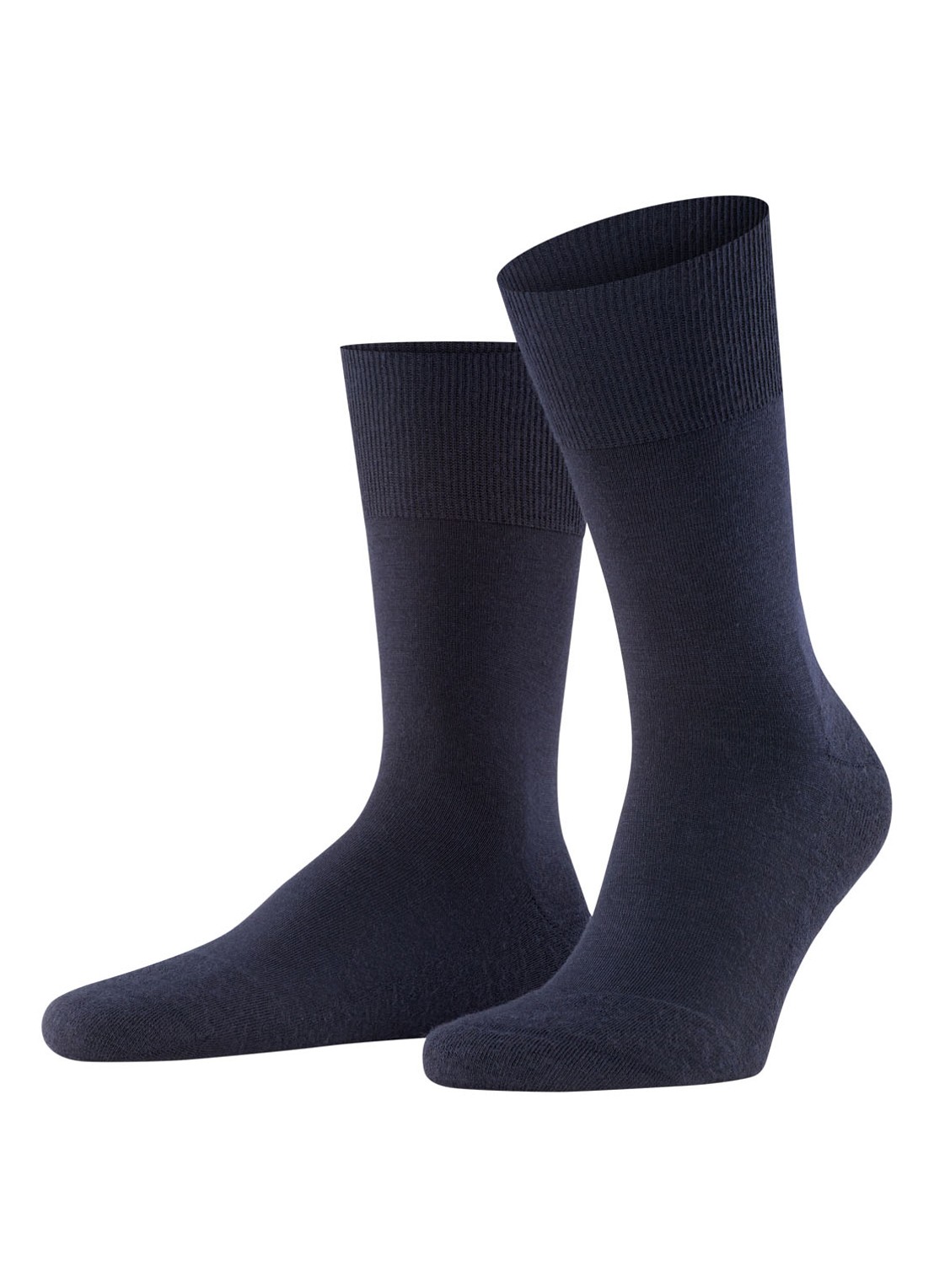 Falke Airport Plus sokken in scheerwolblend - voorkant donkerblauw