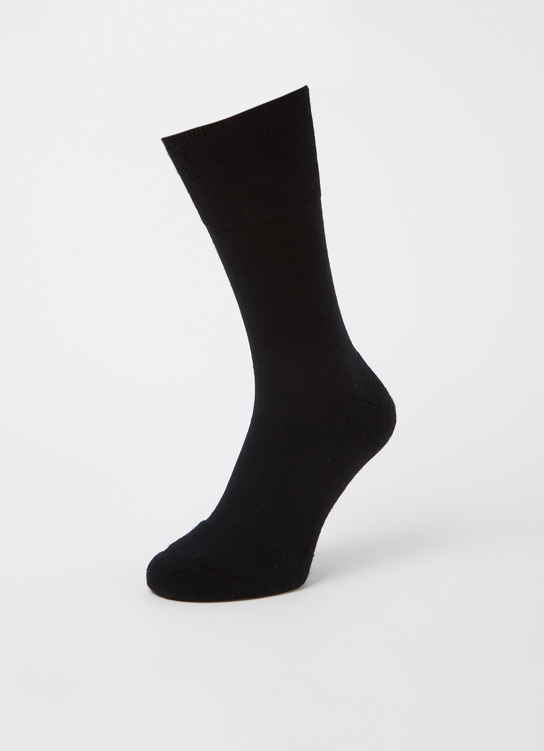 Falke Airport Plus sokken in scheerwolblend - detail zwart