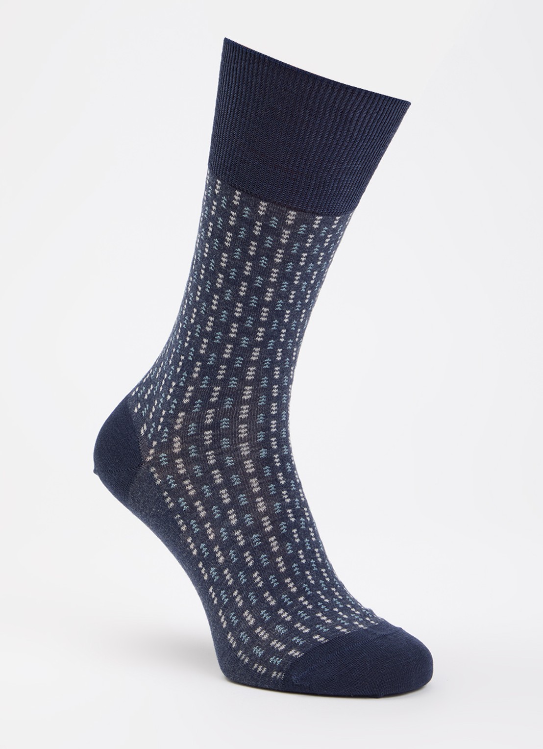 Falke Airport sokken in scheerwolblend - voorkant 2 blauw