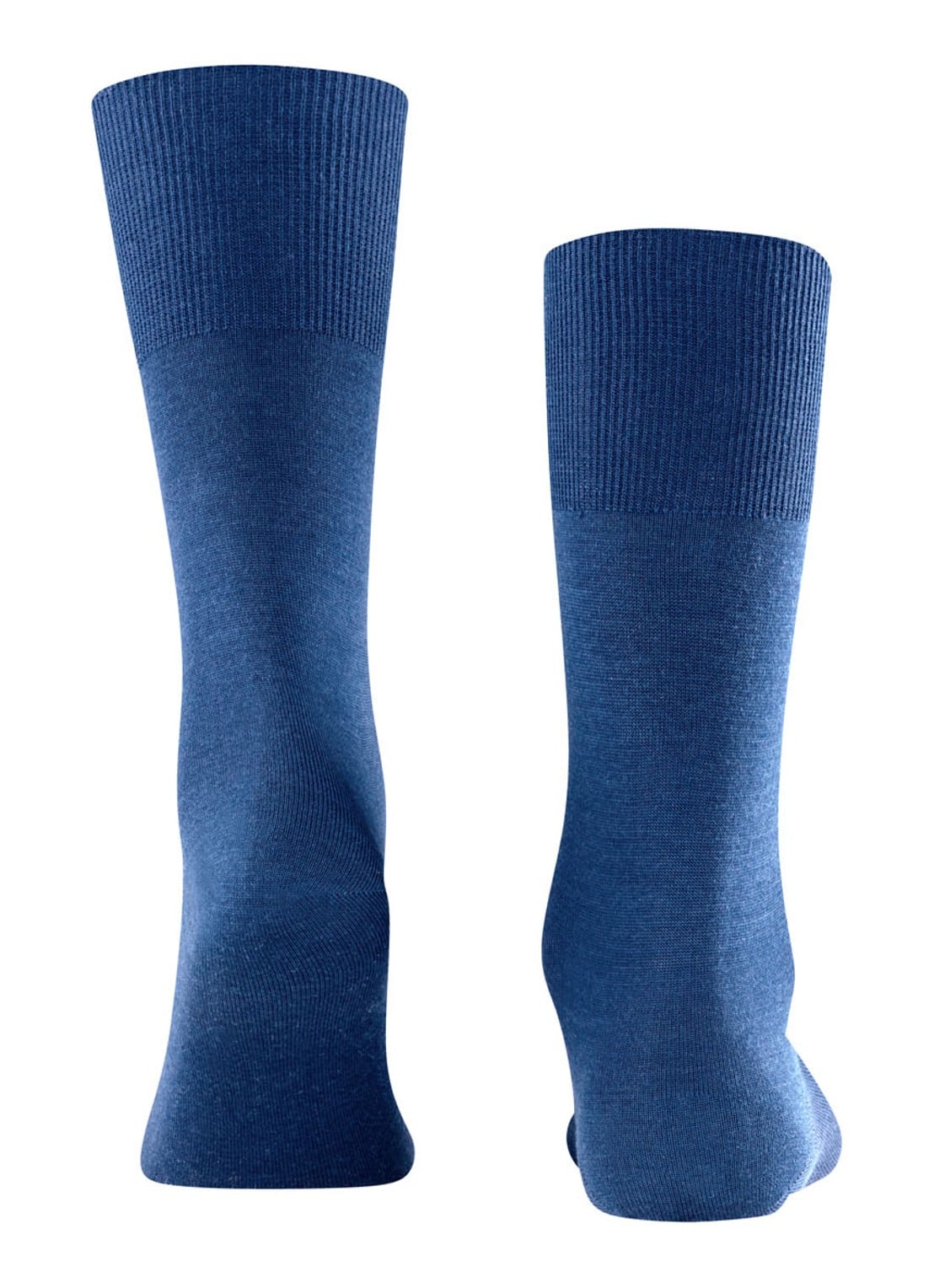 Falke Airport sokken in scheerwolblend - detail 3 middenblauw