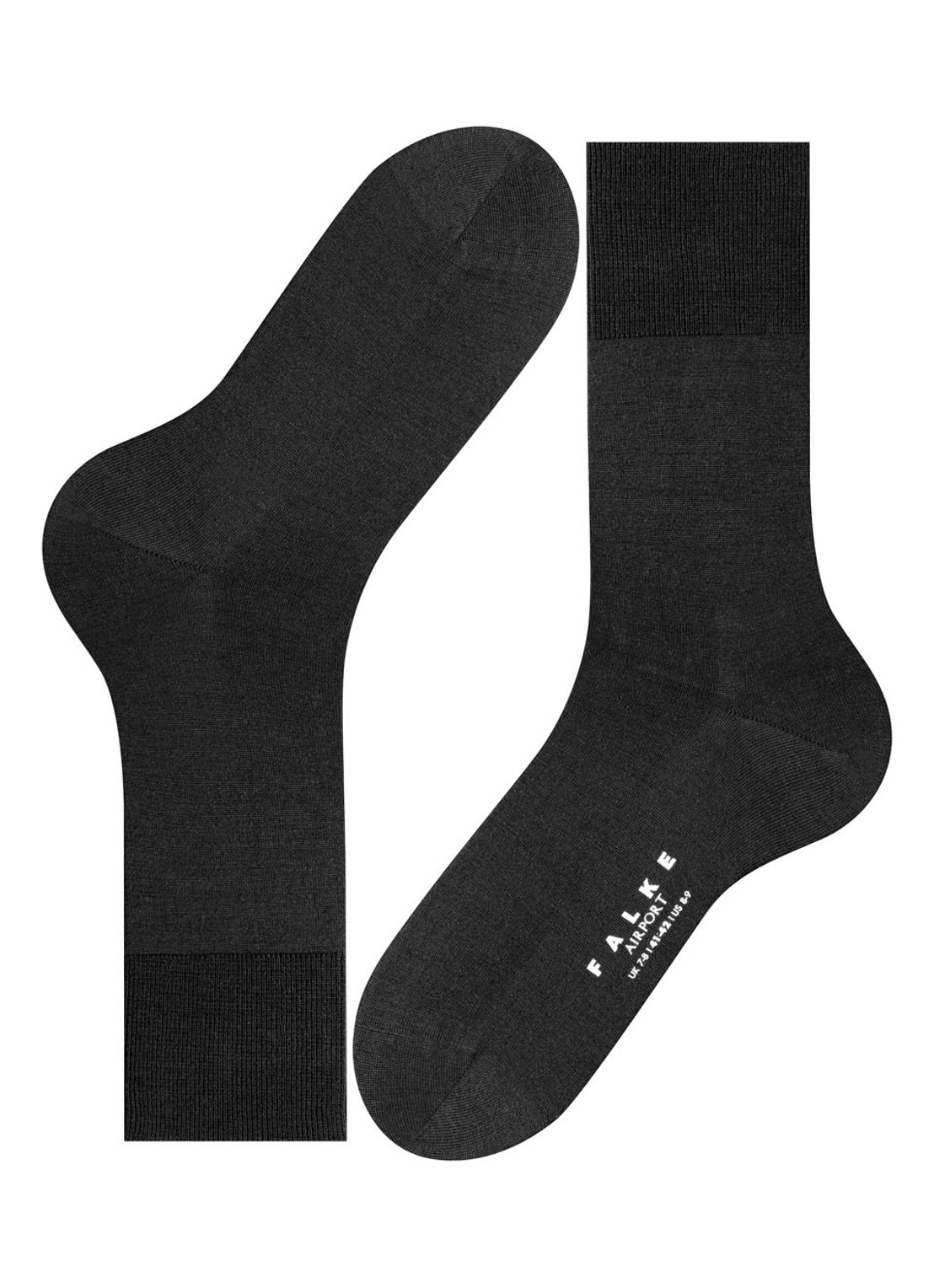 Falke Airport sokken in scheerwolblend - detail 4 zwart