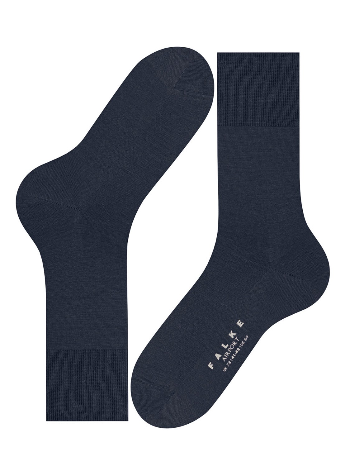 Falke Airport sokken in wolblend  - detail 2 donkerblauw