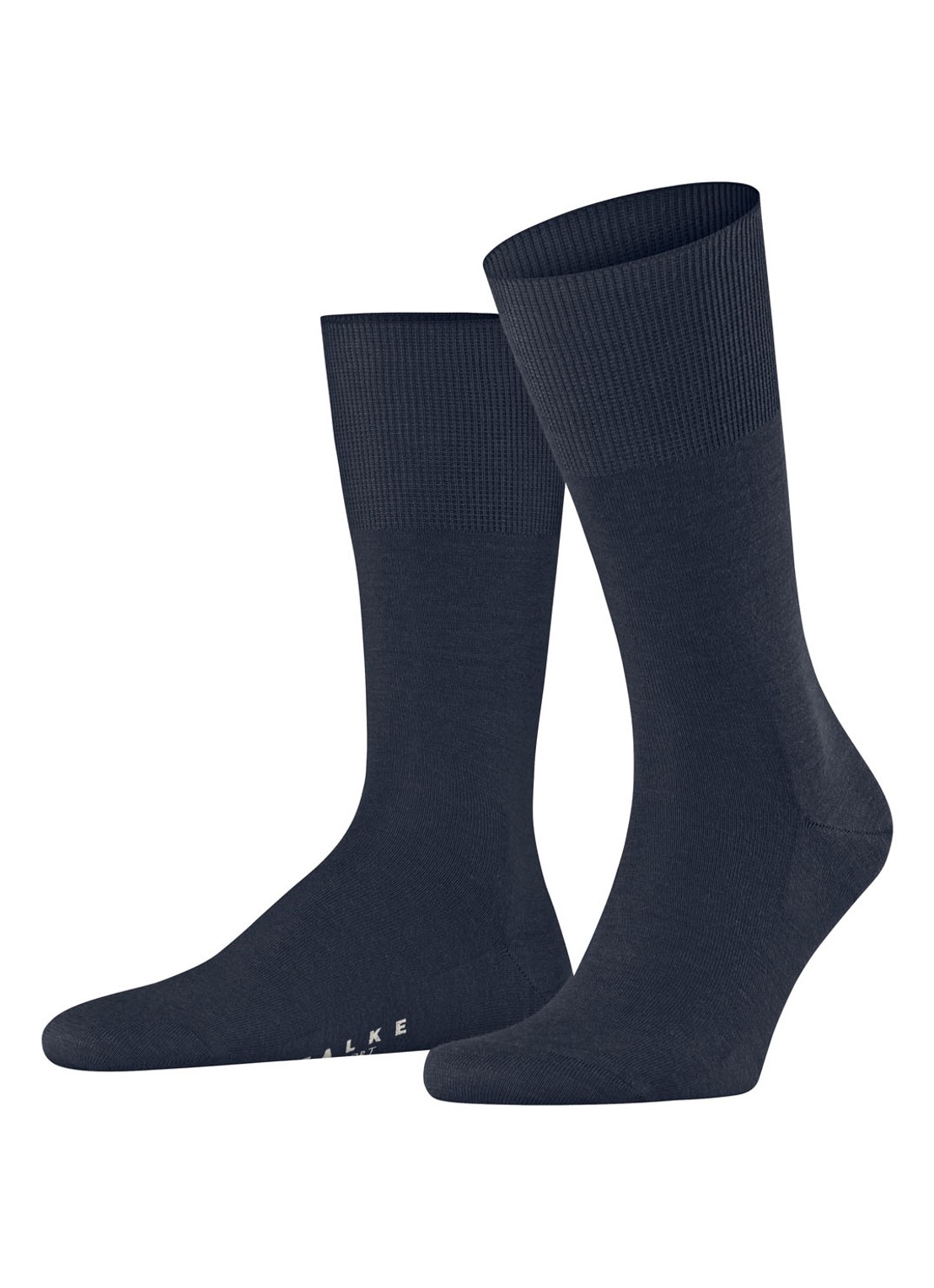 Falke Airport sokken in wolblend  - voorkant 6 donkerblauw