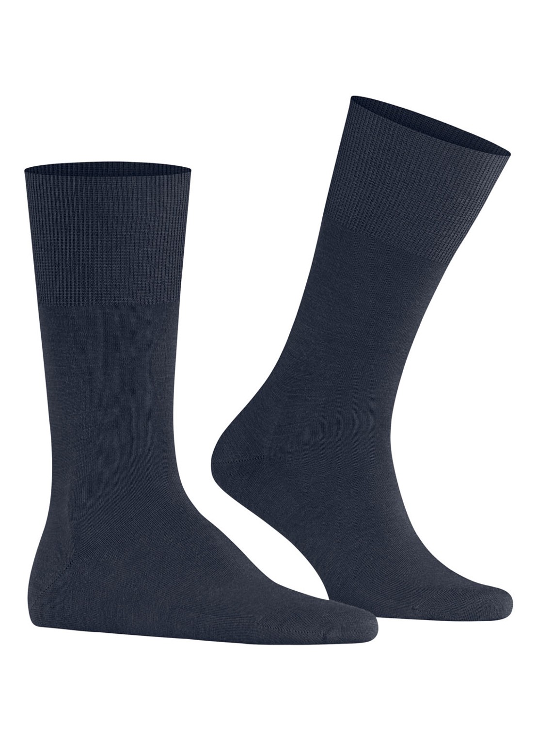 Falke Airport sokken in wolblend  - voorkant 7 donkerblauw