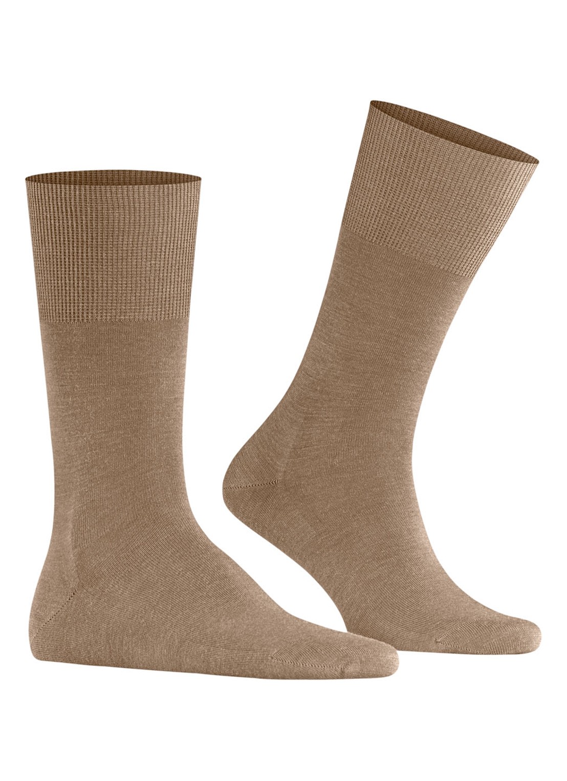 Falke Airport sokken in wolblend - voorkant 7 lichtbruin