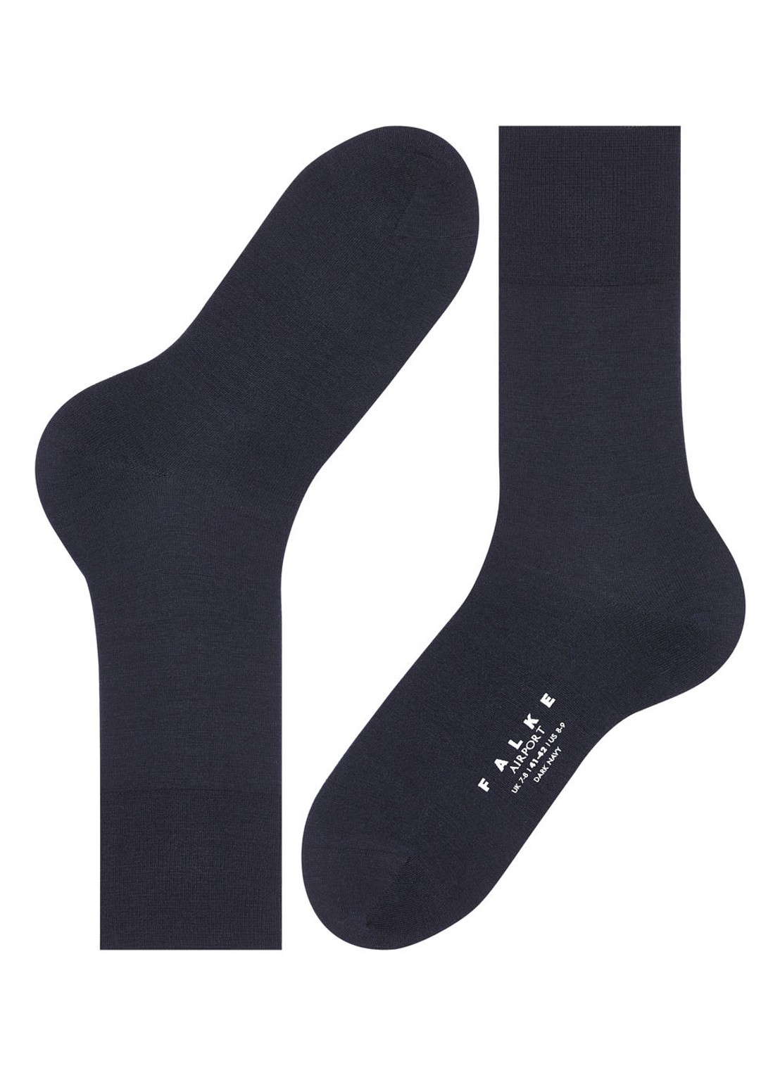 Falke Airport sokken in wolblend - detail 4 donkerblauw