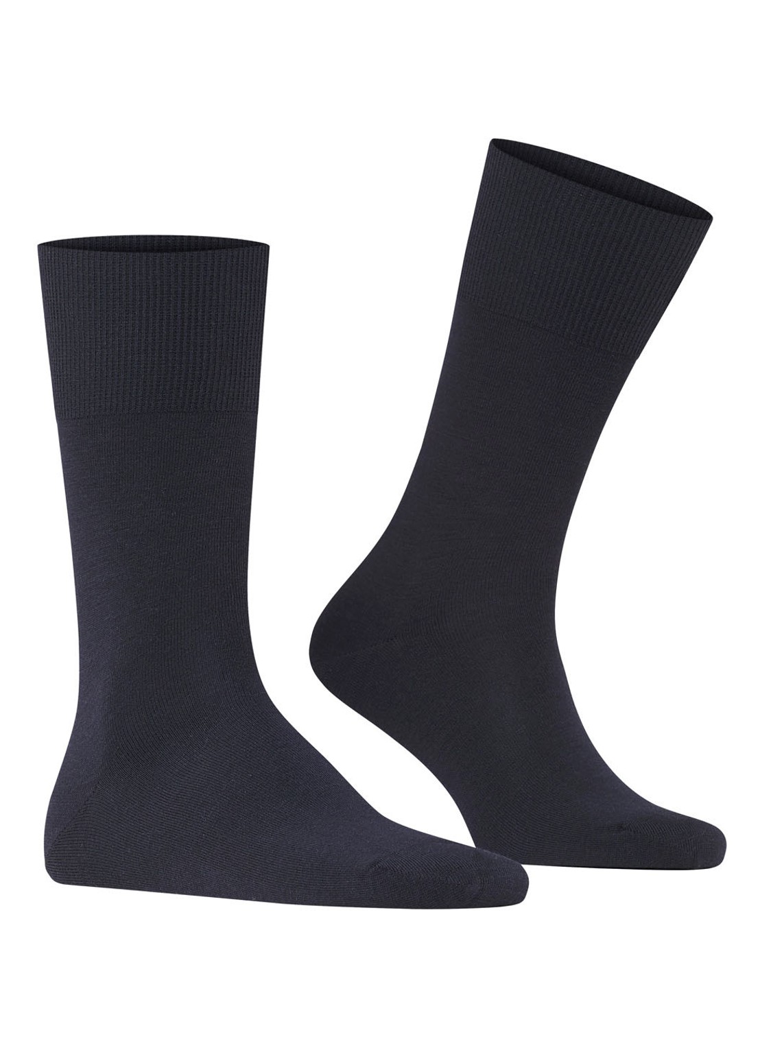 Falke Airport sokken in wolblend - voorkant 2 donkerblauw