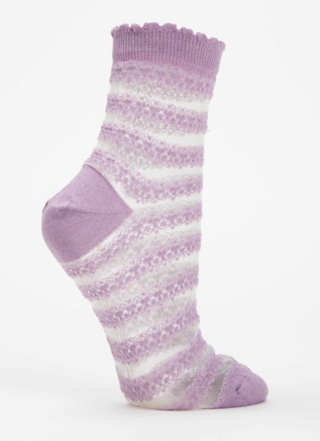 Falke Border Lace sokken in katoenblend - detail lila