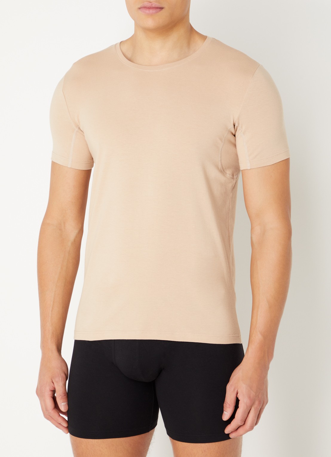 Falke Climate Control T-shirt met ronde hals - detail 4 camel