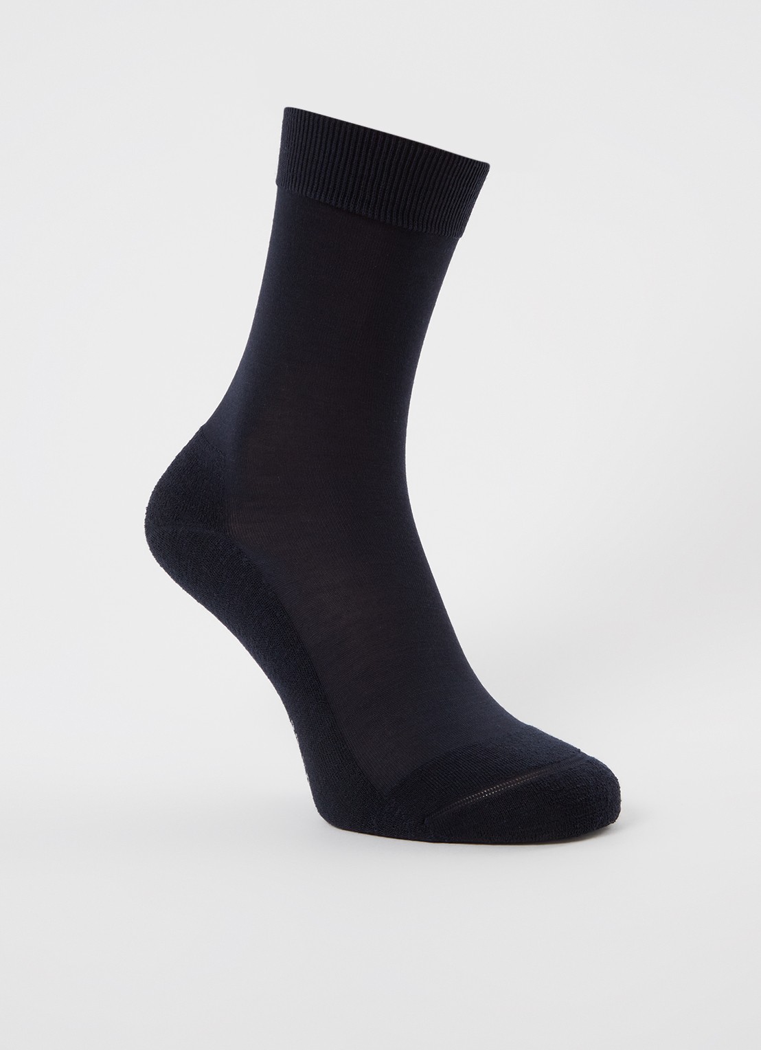 Falke Climawool sokken in scheerwolblend - voorkant donkerblauw
