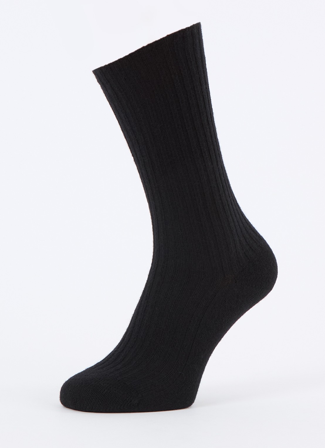 Falke Cosy ribgebreide sokken in kasjmierblend - detail 5 zwart