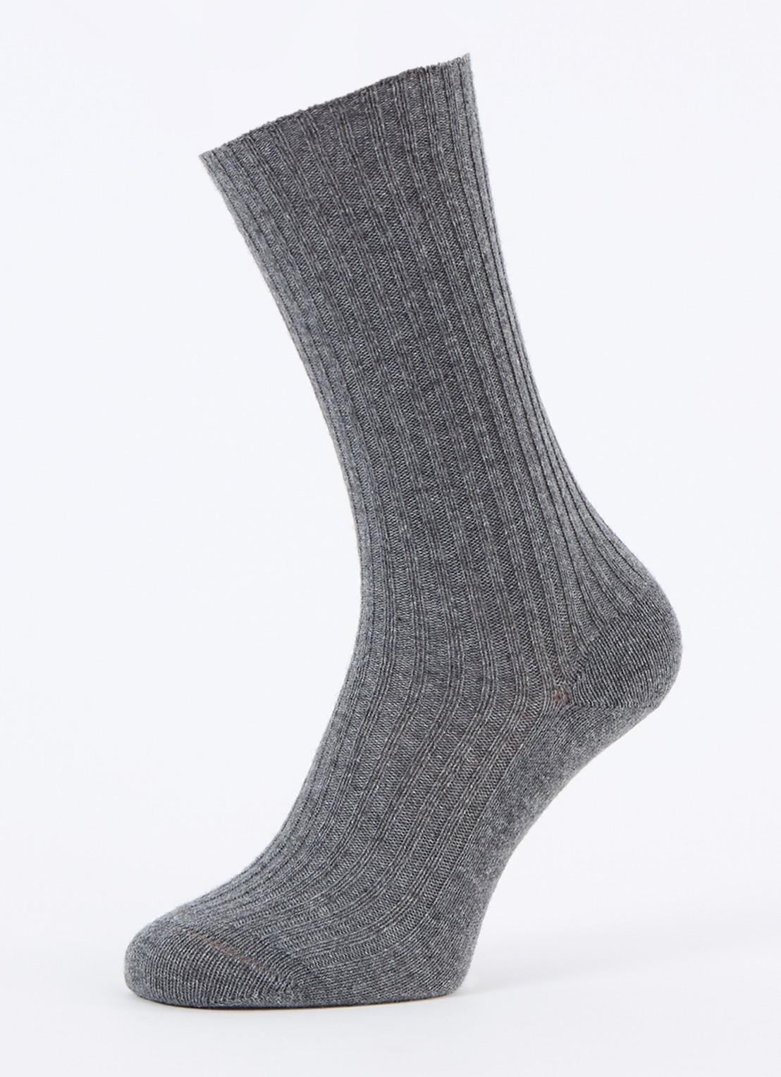 Falke Cosy ribgebreide sokken in kasjmierblend - detail 2 grijsmele