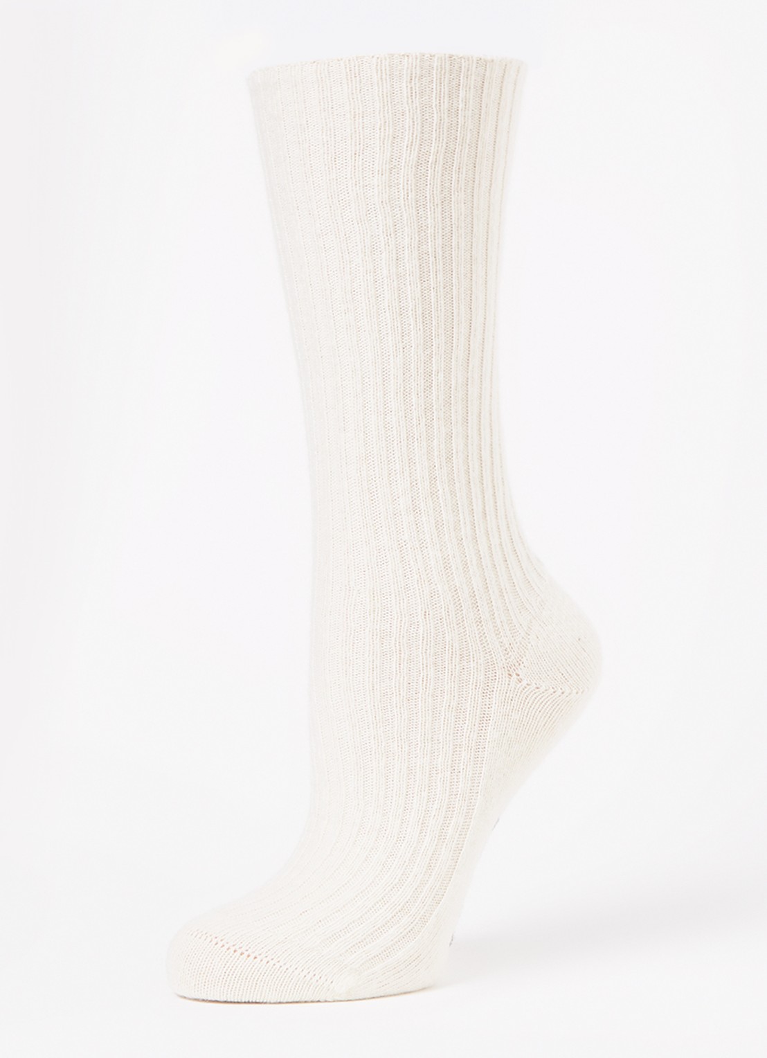 Falke Cosy ribgebreide sokken in kasjmierblend - detail gebroken wit