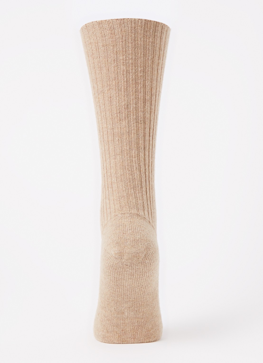 Falke Cosy ribgebreide sokken in kasjmierblend - voorkant 2 beige
