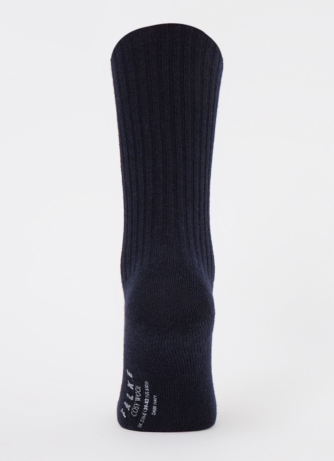 Falke Cosy ribgebreide sokken in kasjmierblend - voorkant 2 donkerblauw