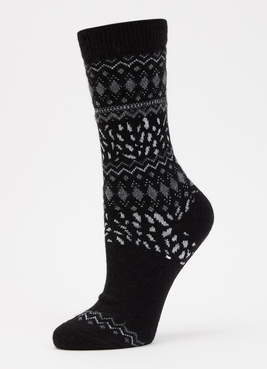 Falke Cosy Wool sokken in kasjmierblend - detail zwart