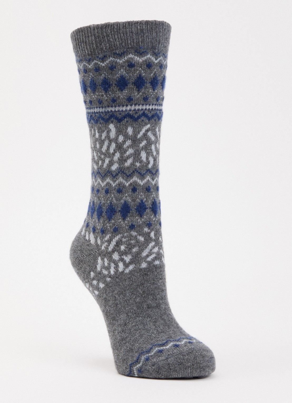 Falke Cosy Wool sokken in kasjmierblend - voorkant blauwgrijs