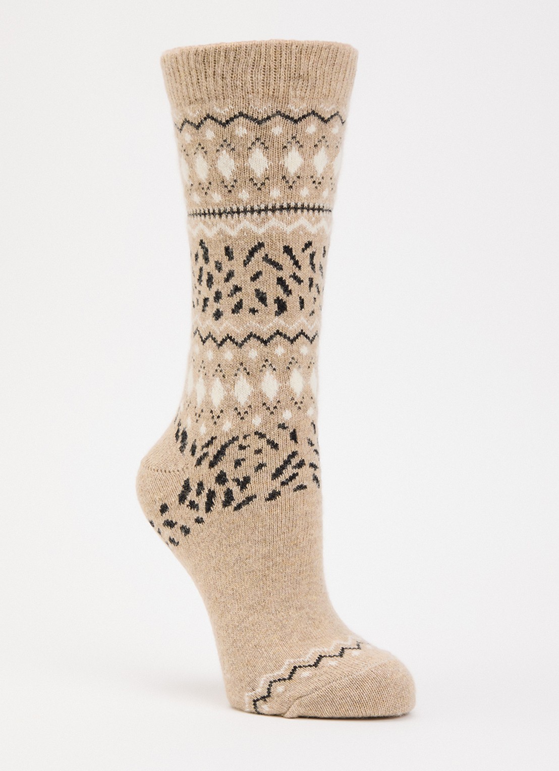 Falke Cosy Wool sokken in kasjmierblend - voorkant beige