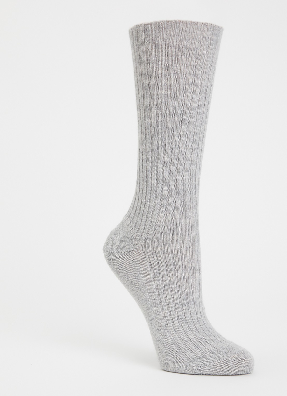 Falke Cosy Wool sokken in kasjmierblend - voorkant grijsmele