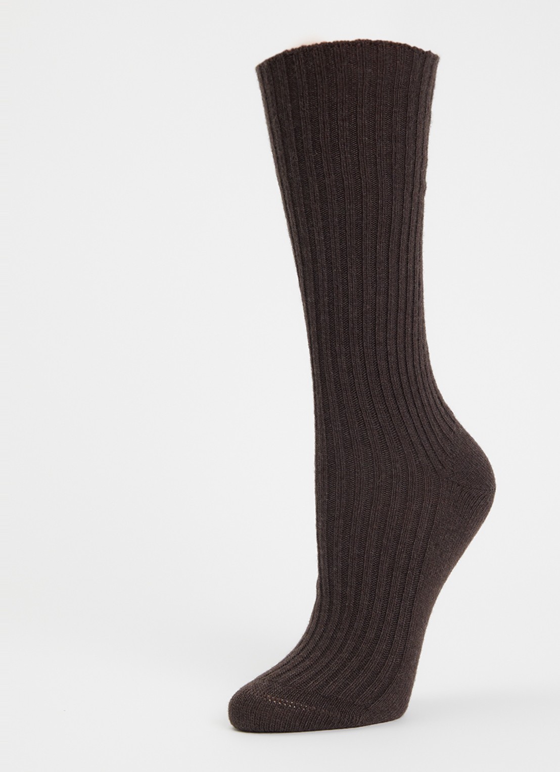 Falke Cosy Wool sokken in kasjmierblend - detail donkerbruin