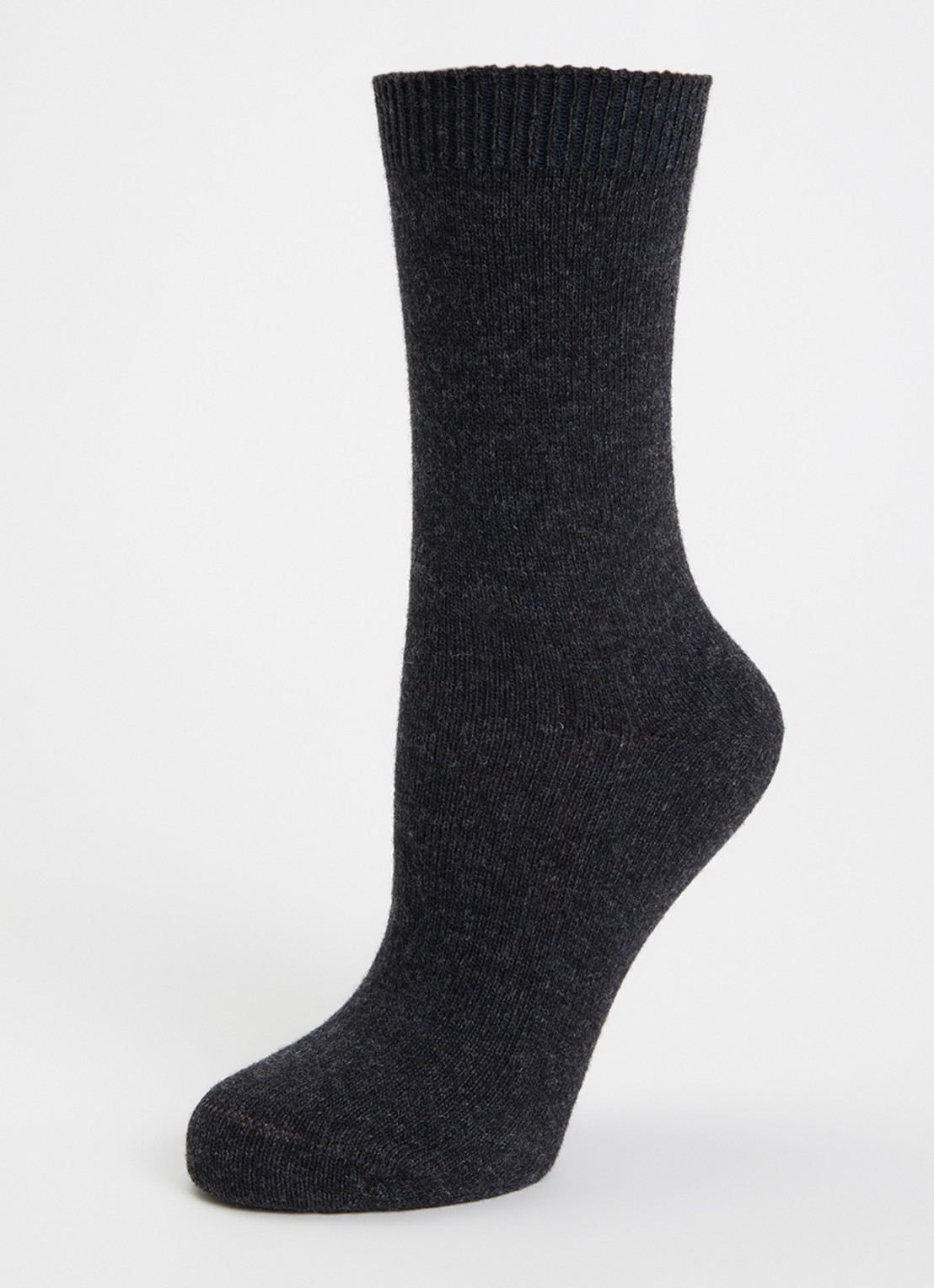 Falke Cosy Wool sokken in kasjmierblend - detail antraciet
