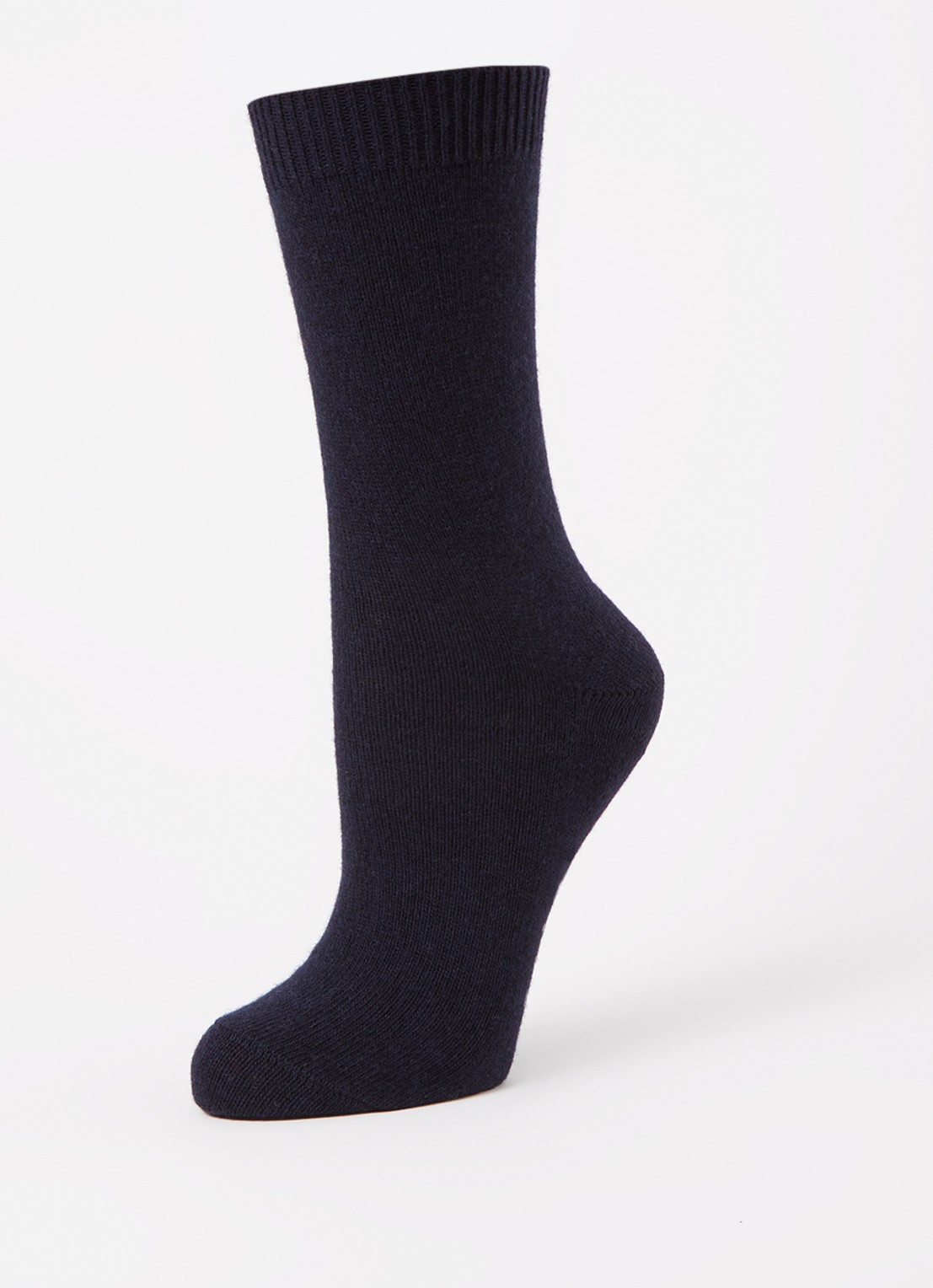 Falke Cosy Wool sokken in kasjmierblend - detail 3 donkerblauw