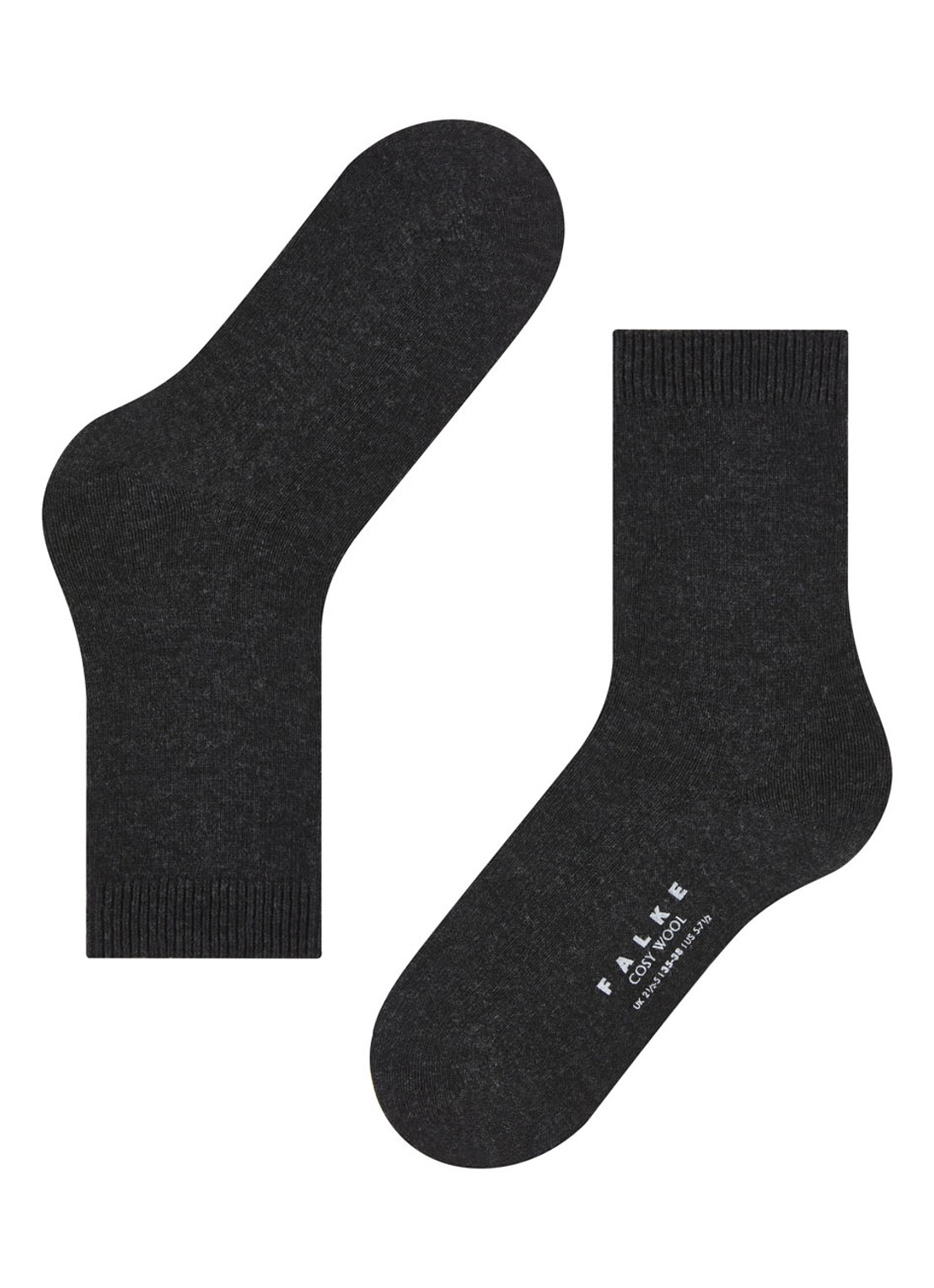 Falke Cosy Wool sokken - detail 2 antraciet
