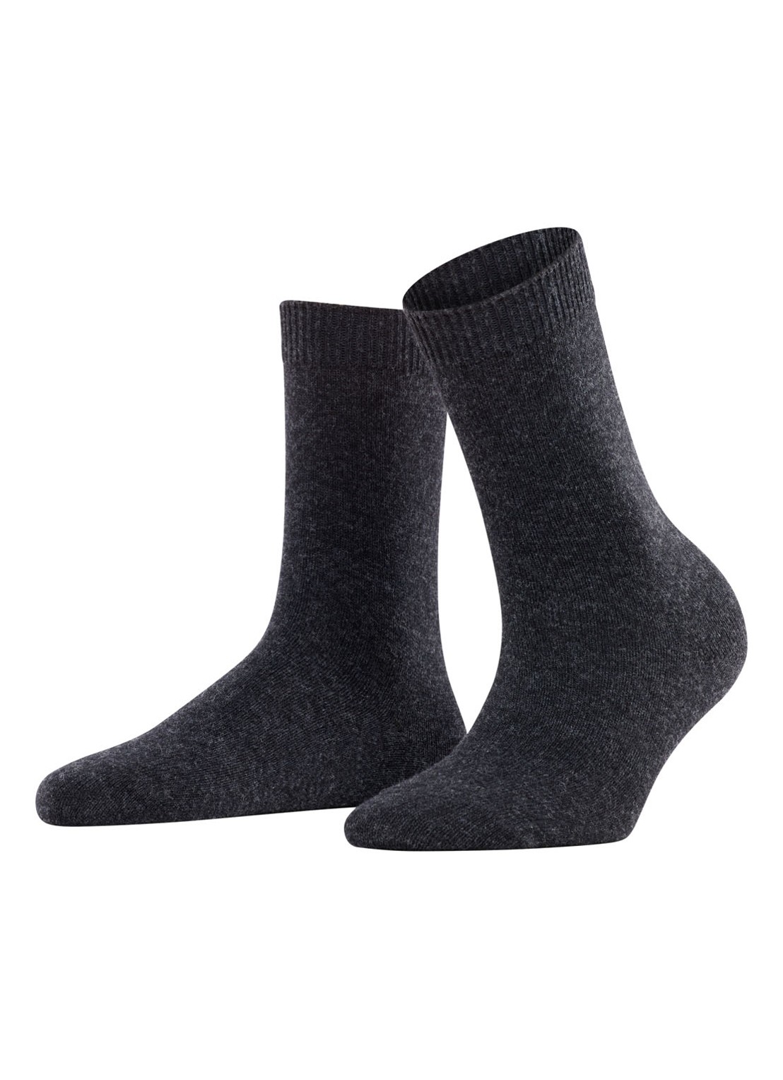 Falke Cosy Wool sokken - voorkant 6 antraciet