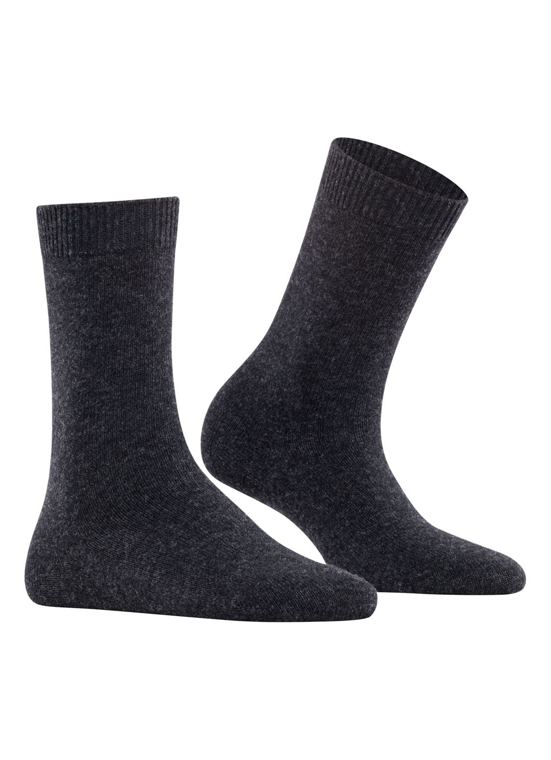 Falke Cosy Wool sokken - voorkant 7 antraciet