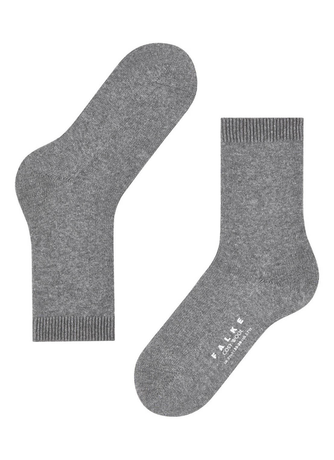 Falke Cosy Wool sokken - detail 4 grijsmele
