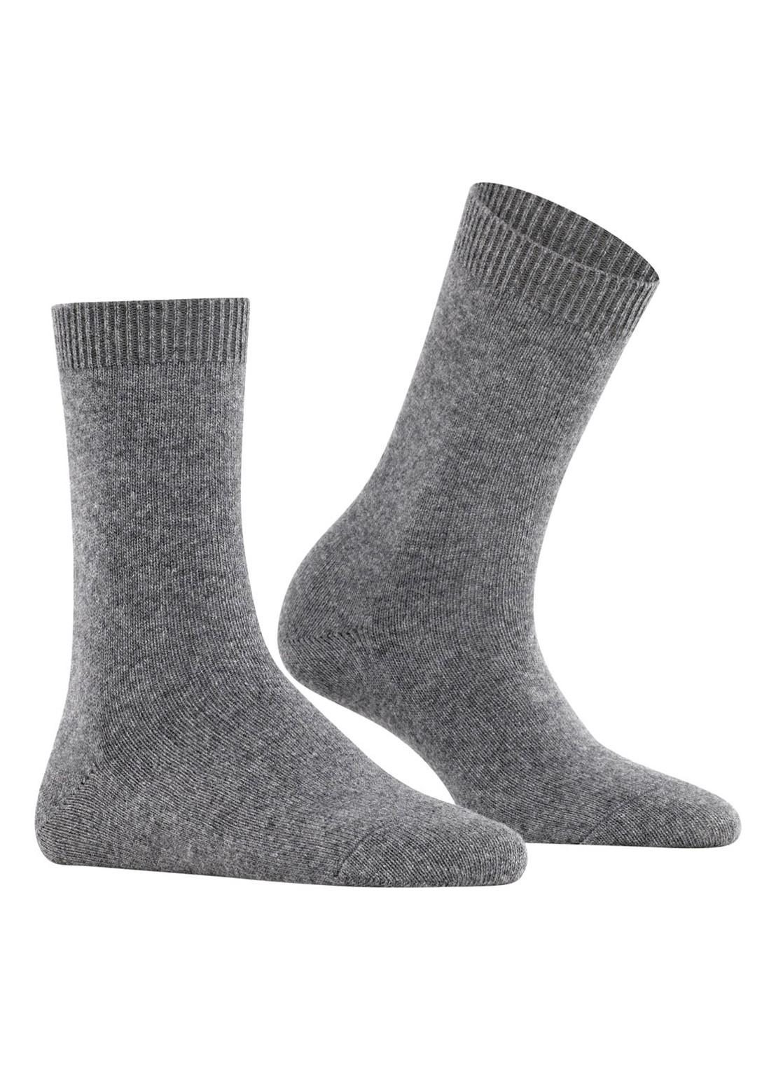 Falke Cosy Wool sokken - voorkant 2 grijsmele