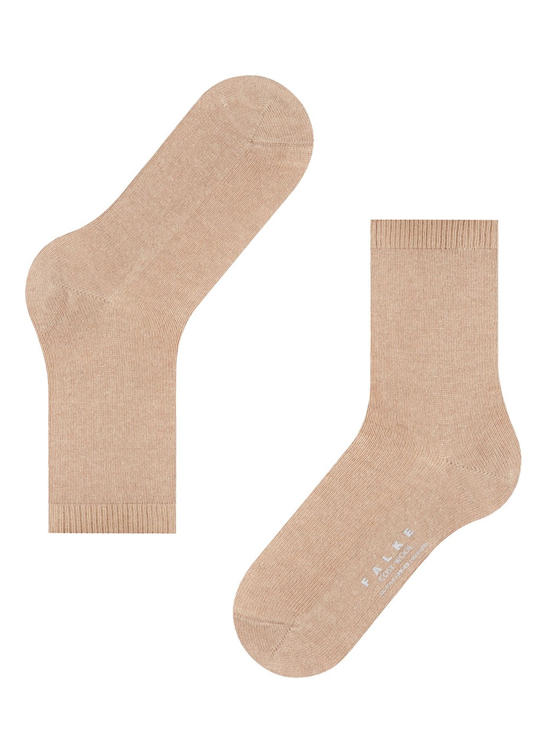 Falke Cosy Wool sokken - detail 4 camel