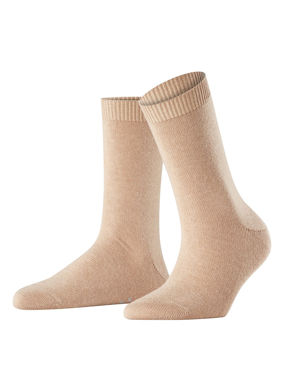 Falke Cosy Wool sokken - voorkant camel