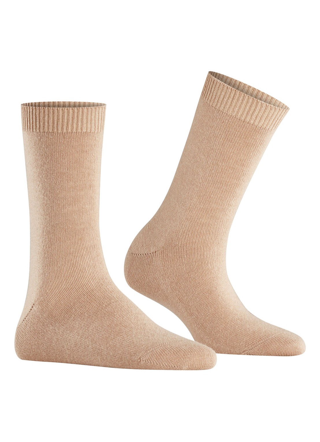 Falke Cosy Wool sokken - voorkant 2 camel