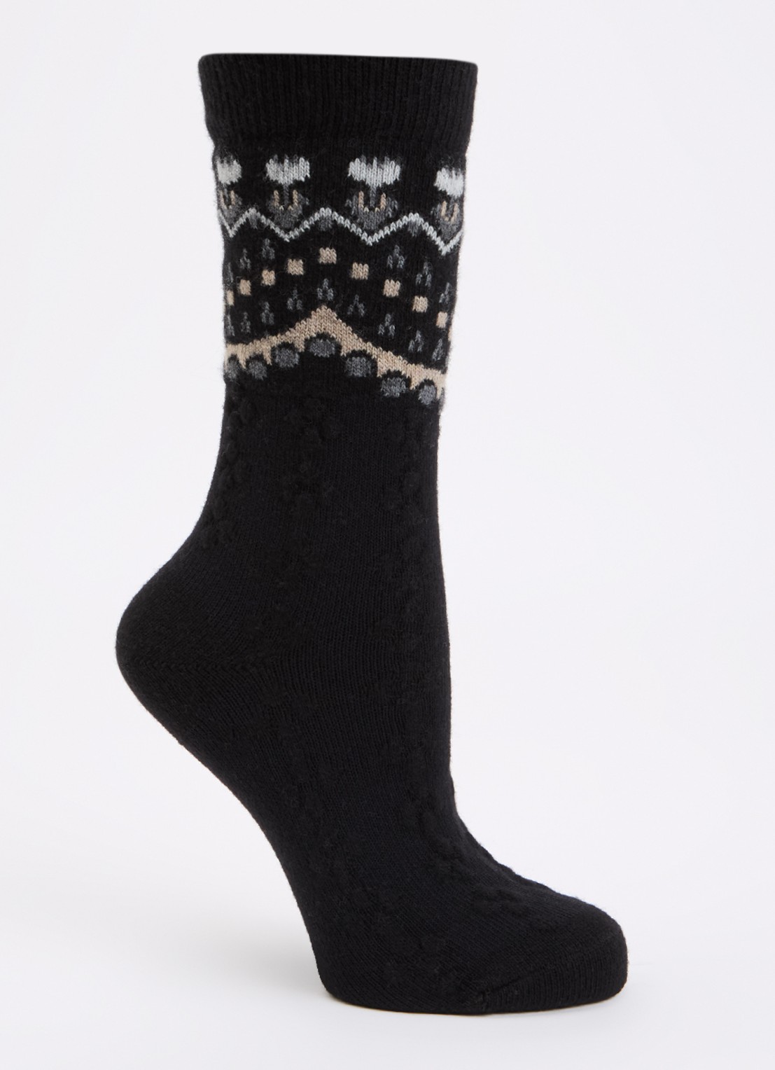 Falke Cosy Wool Special Edition sokken in kasjmierblend - voorkant 2 zwart