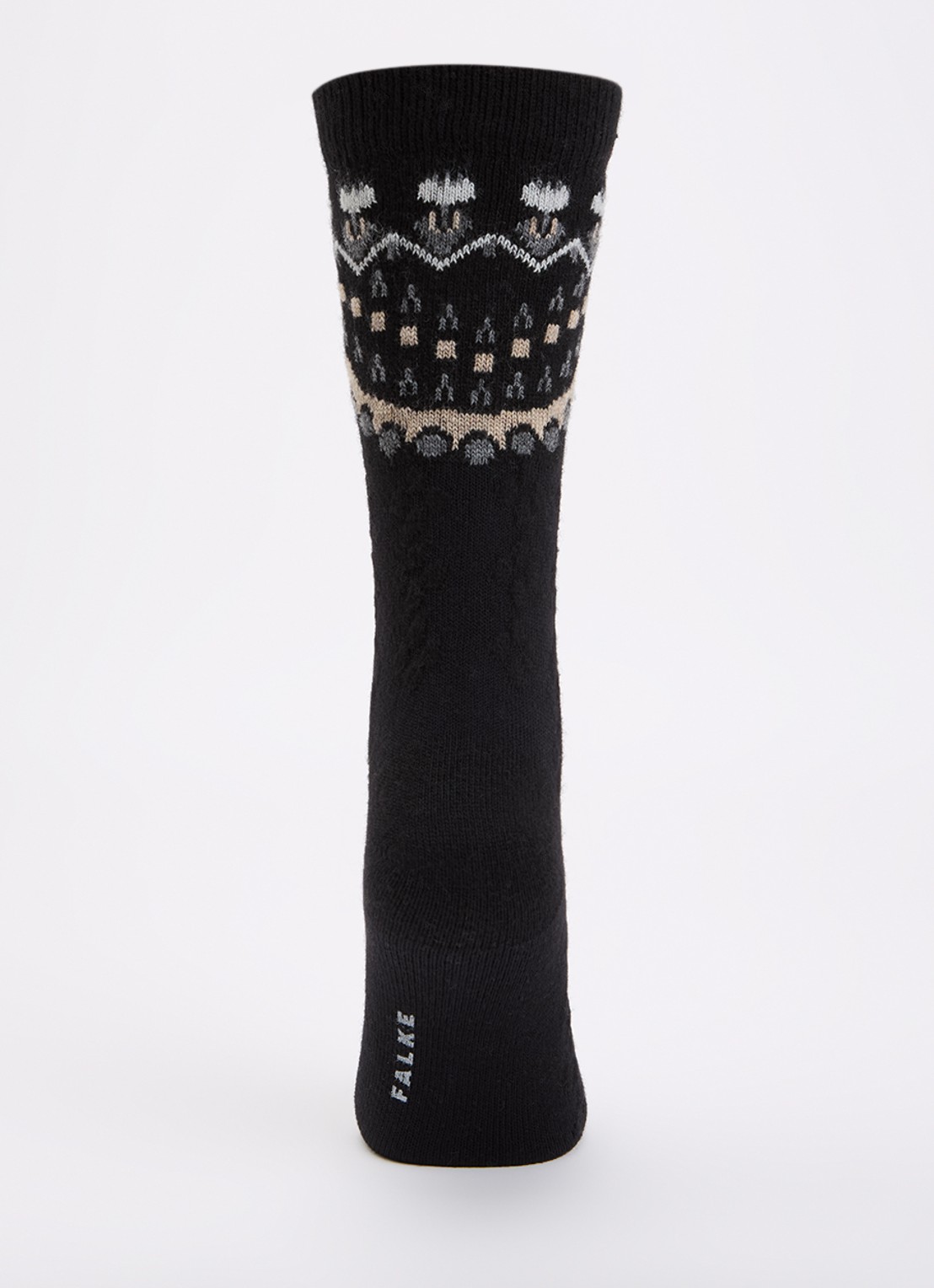 Falke Cosy Wool Special Edition sokken in kasjmierblend - voorkant 3 zwart