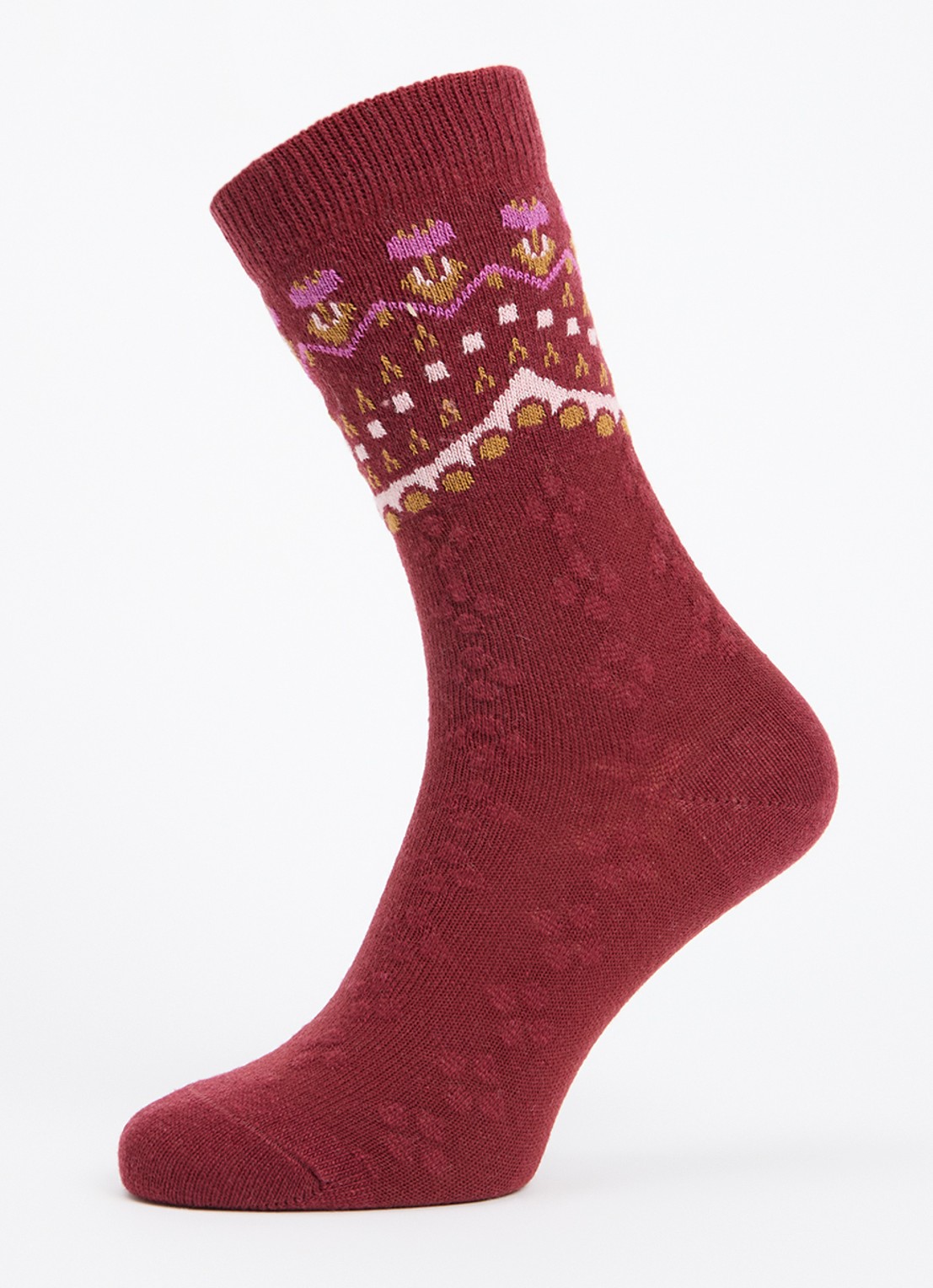 Falke Cosy Wool Special Edition sokken in kasjmierblend - detail rood
