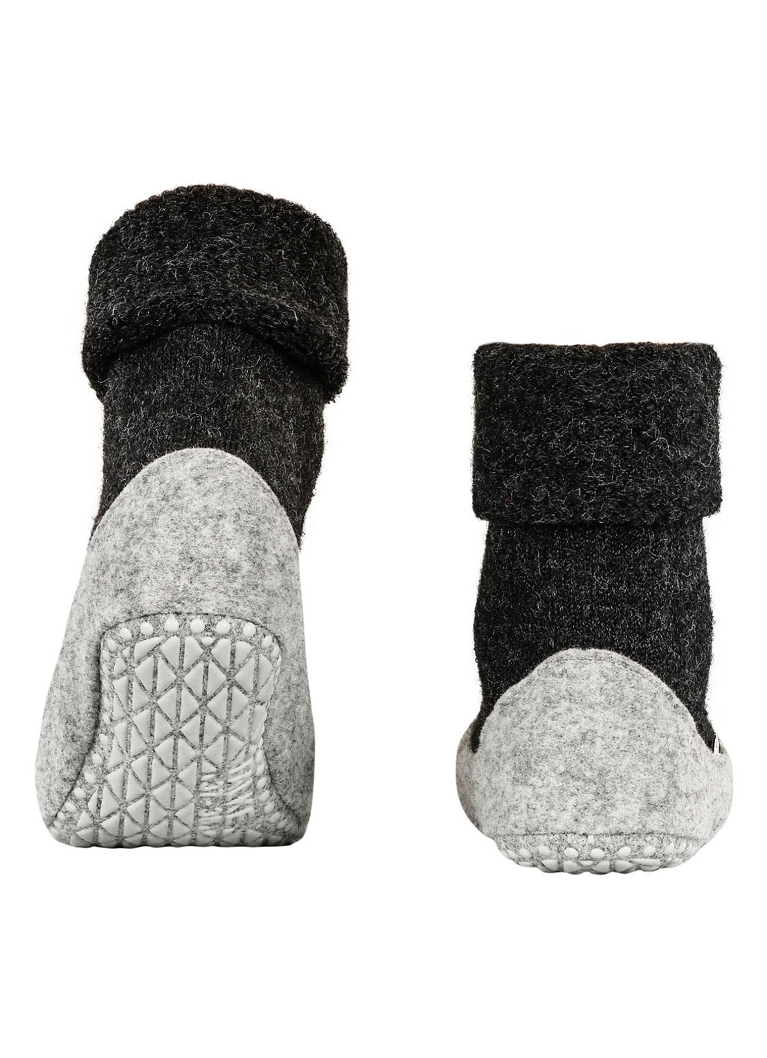 Falke Cosyshoe huissokken in wolblend met anti-slip - detail 3 antraciet